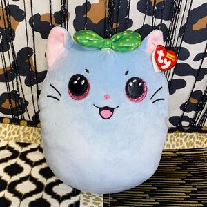 TY SQUISH A BOOS KIRRA THE BLUE CAT PLUSH PILLOW TOY